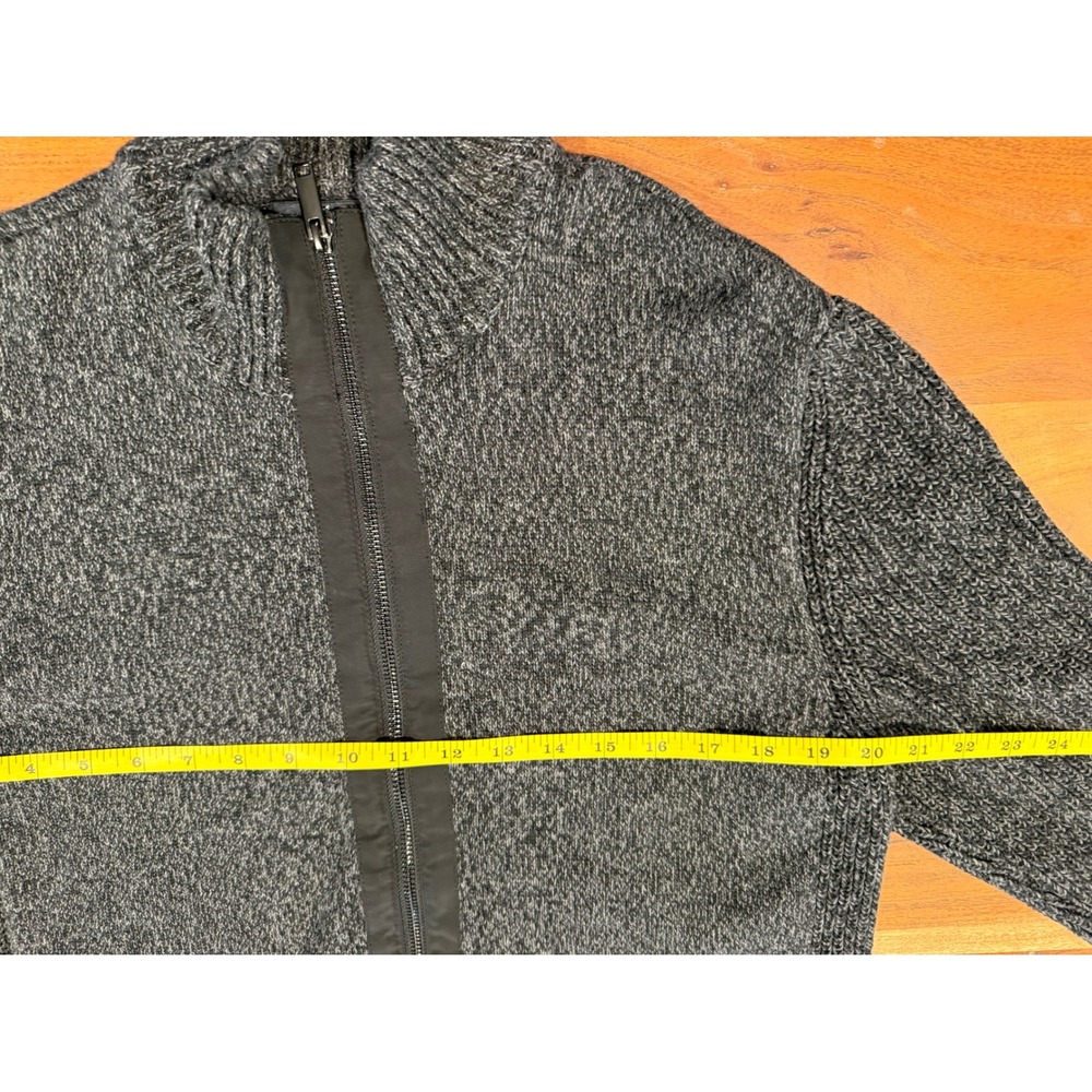 Daniel Hechter Paris Mens Large Full Zip Cardigan Sweater Gray Marl 100% Cotton - Picture 5 of 8